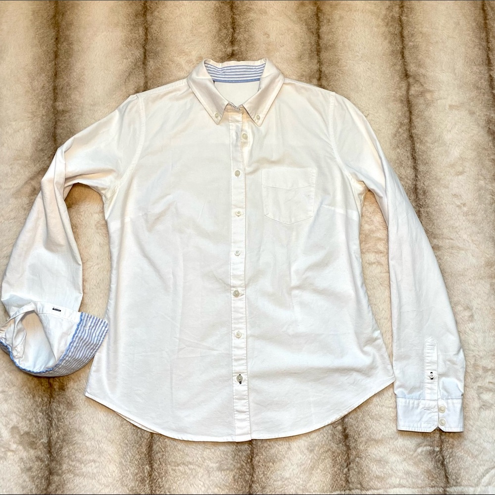 White Office Classic 100% Cotton T-Shirt front button